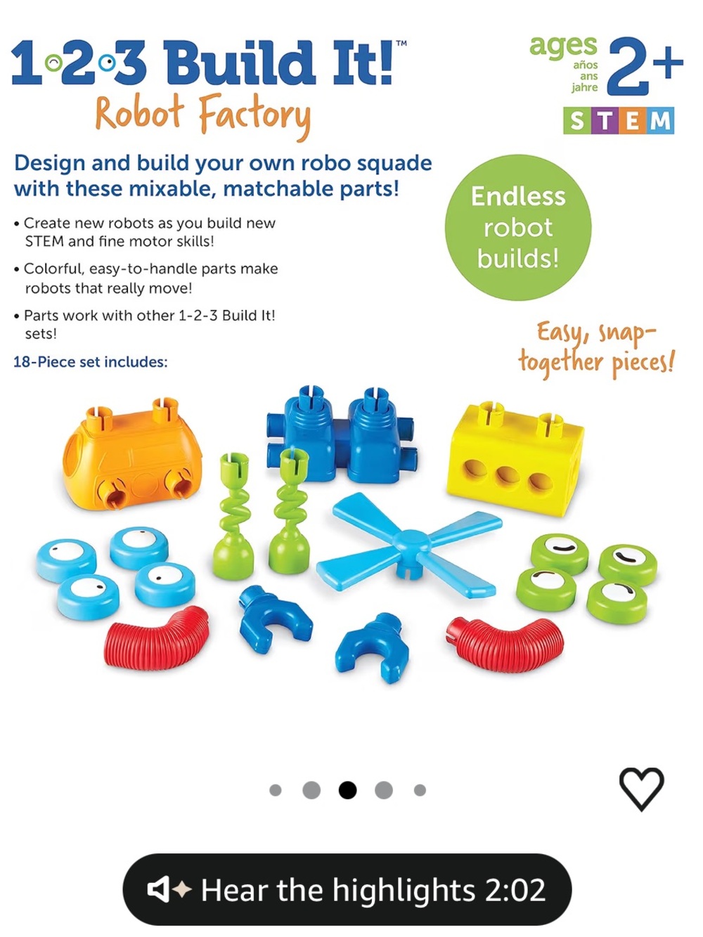 1-2-3 Build It Robot Factory Kit - STEM Activity